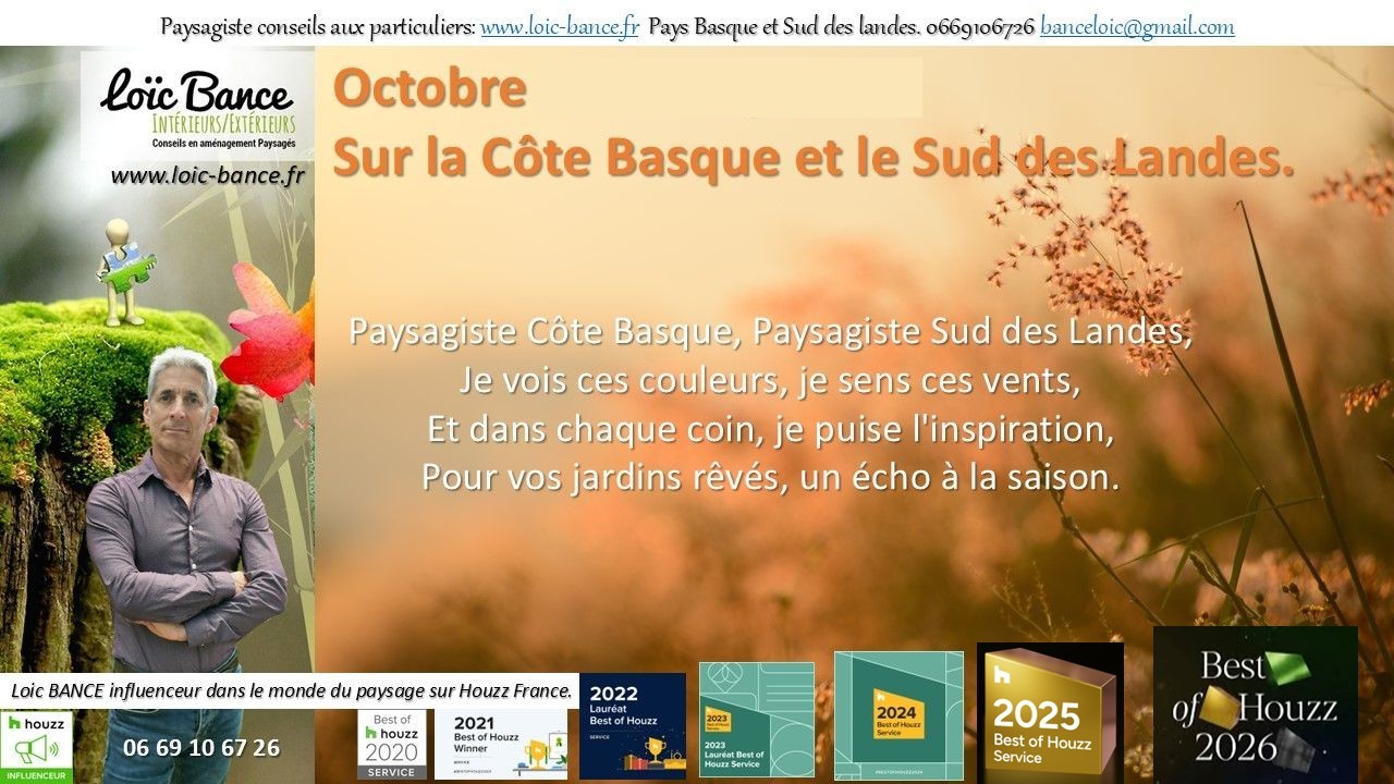 Po�me des paysages d'octobre au Pays Basque et des Landes Paysagiste Arbonne