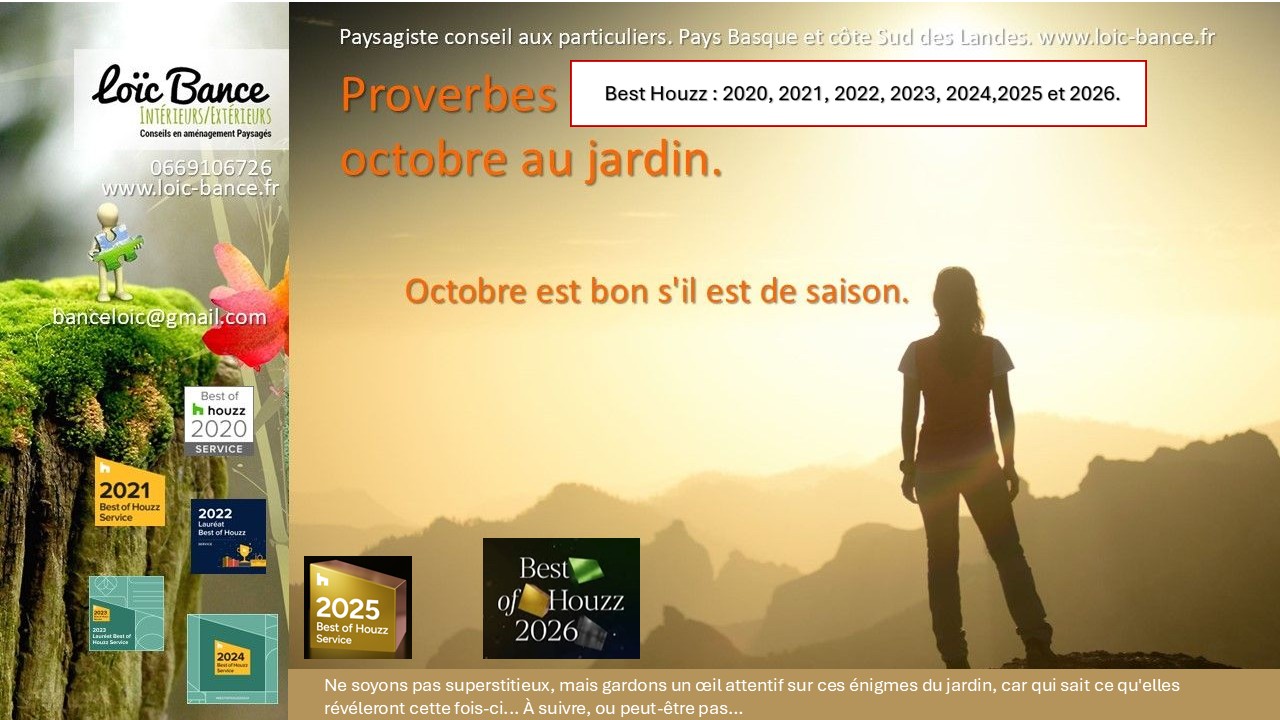 Proverbes d'octobre au jardin Paysagiste Arbonne