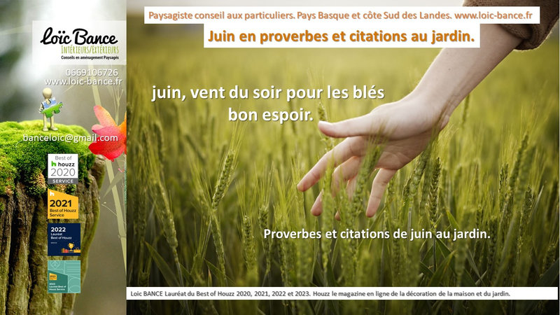 Proverbes; Citations; Jardins; Paysagiste; Landes; Pays Basque; Paysagiste Pays Basque; Paysagiste Landes; Loc BANCE; Amnagements paysagers; Concepteur de jardins; Paysagiste Arbonne; 