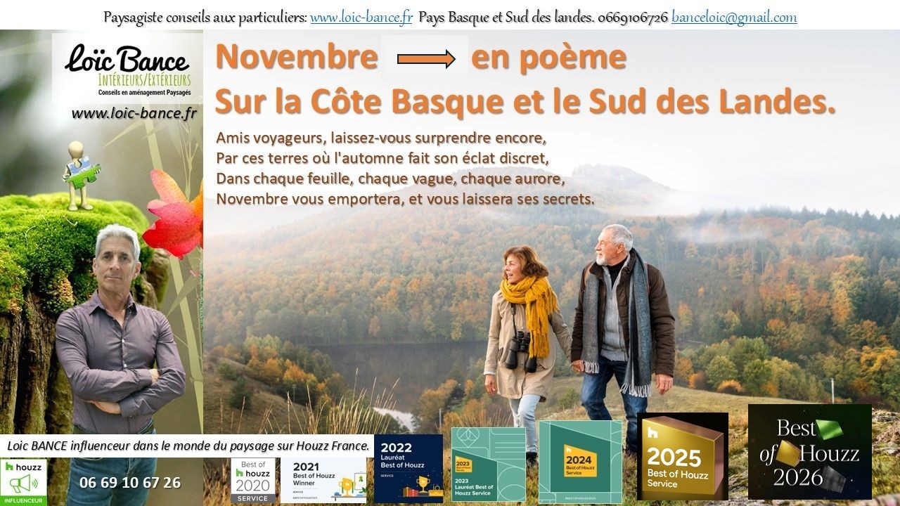 Arbonne Paysages. Novembre, la saison en po�me.